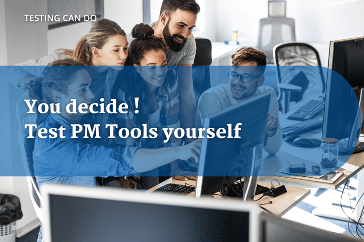 Blog post header PM tools comparison team