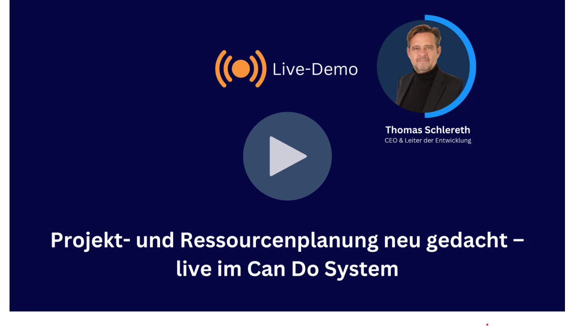Erleben Sie die Aufzeichnung unserer Live-Demo „KI trifft Realität“: Wie KI & BI im Can Do System Projektmanagement und Ressourcenplanung neu definieren.