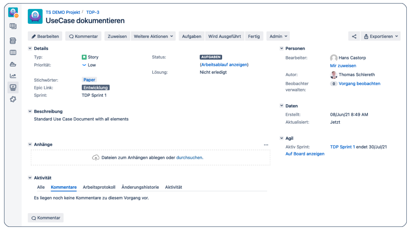 Eine einfache Story in Jira