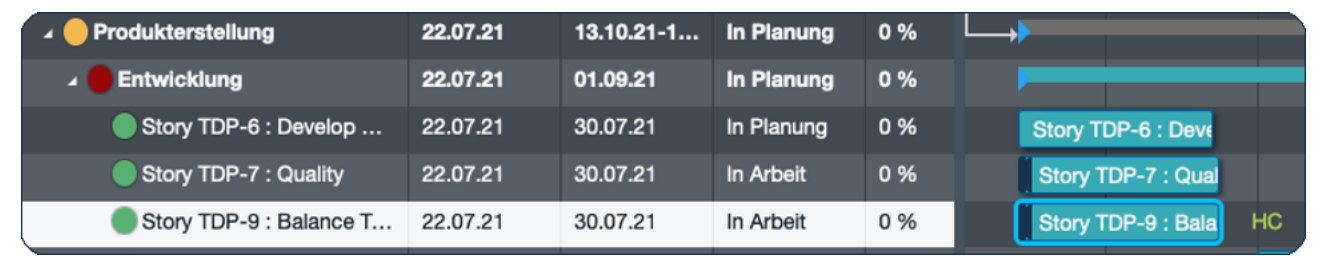 In Jira wurde die Story beendet, der Status in Can Do wird auf "Abgeschlossen" gesetzt