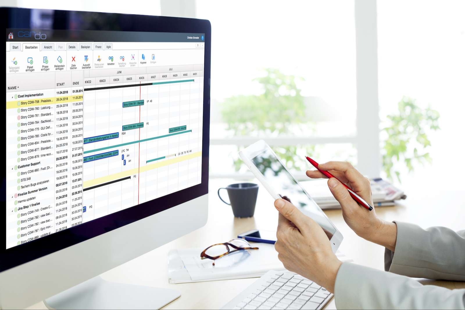 Gantt Chart der Projektmanagement Software Can Do